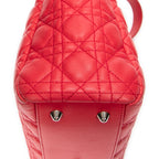 Shoulder Bag Small Soft Shopping Tote Red Cannage Lambskin Leather