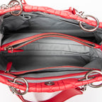 Shoulder Bag Small Soft Shopping Tote Red Cannage Lambskin Leather