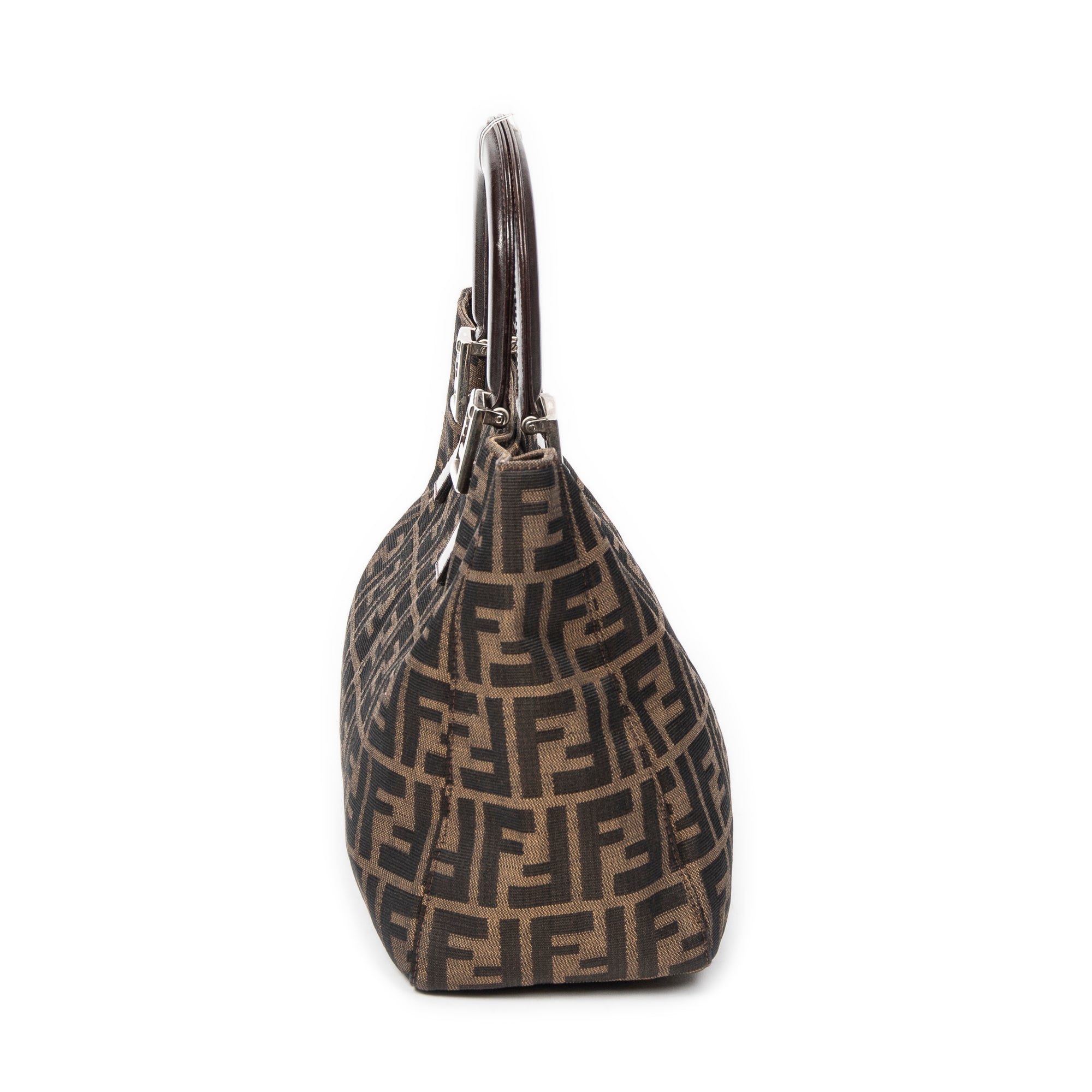 Handbag Small Shopper Tote Brown Zucca Canvas