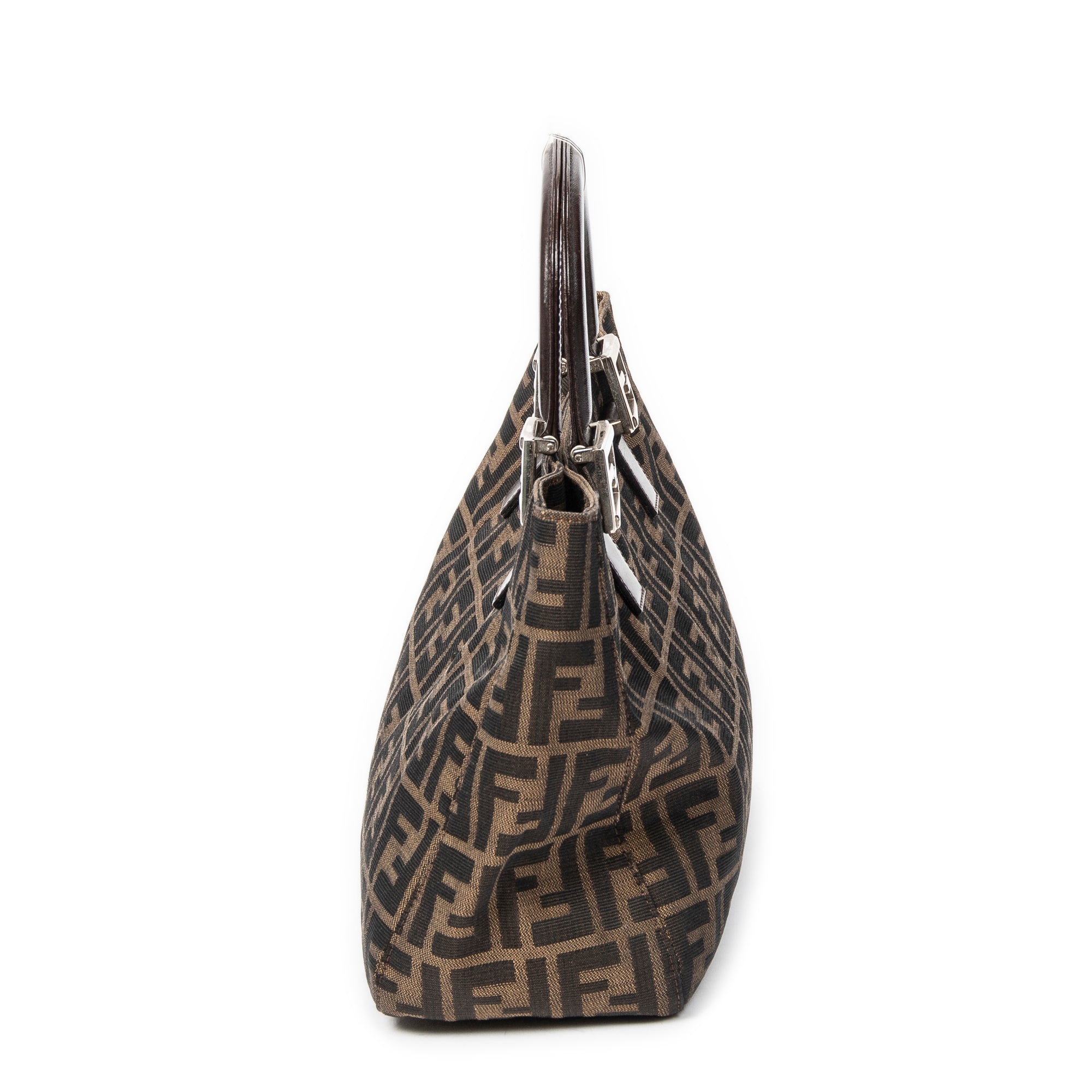 Handbag Small Shopper Tote Brown Zucca Canvas