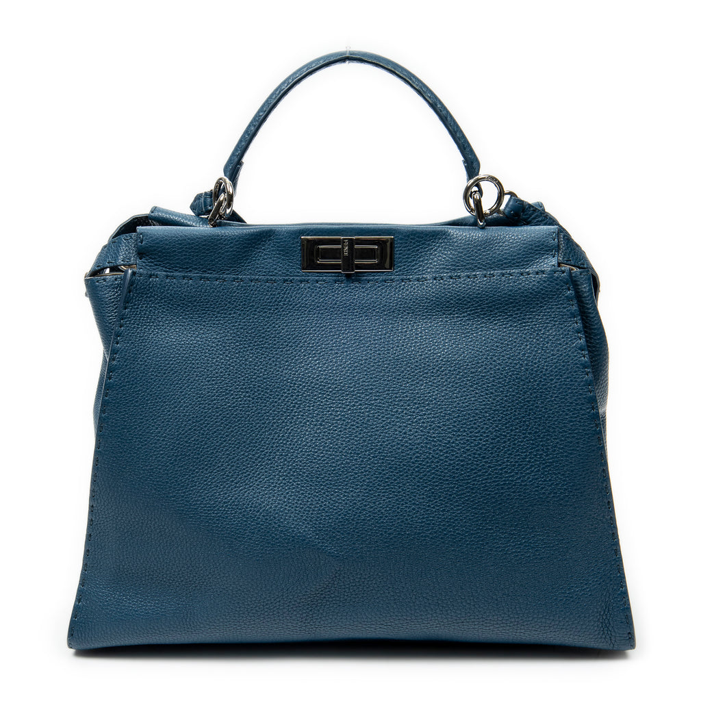 Bandolera grande Selleria Peekaboo de piel Selleria azul