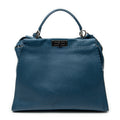 Bandolera grande Selleria Peekaboo de piel Selleria azul