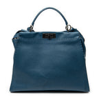 Bandolera grande Selleria Peekaboo de piel Selleria azul