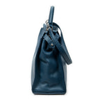 Bandolera grande Selleria Peekaboo de piel Selleria azul