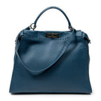 Bandolera grande Selleria Peekaboo de piel Selleria azul