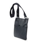 Shoulder Bag Slip Pocket Flat Messenger Navy Zucca Coated Canvas