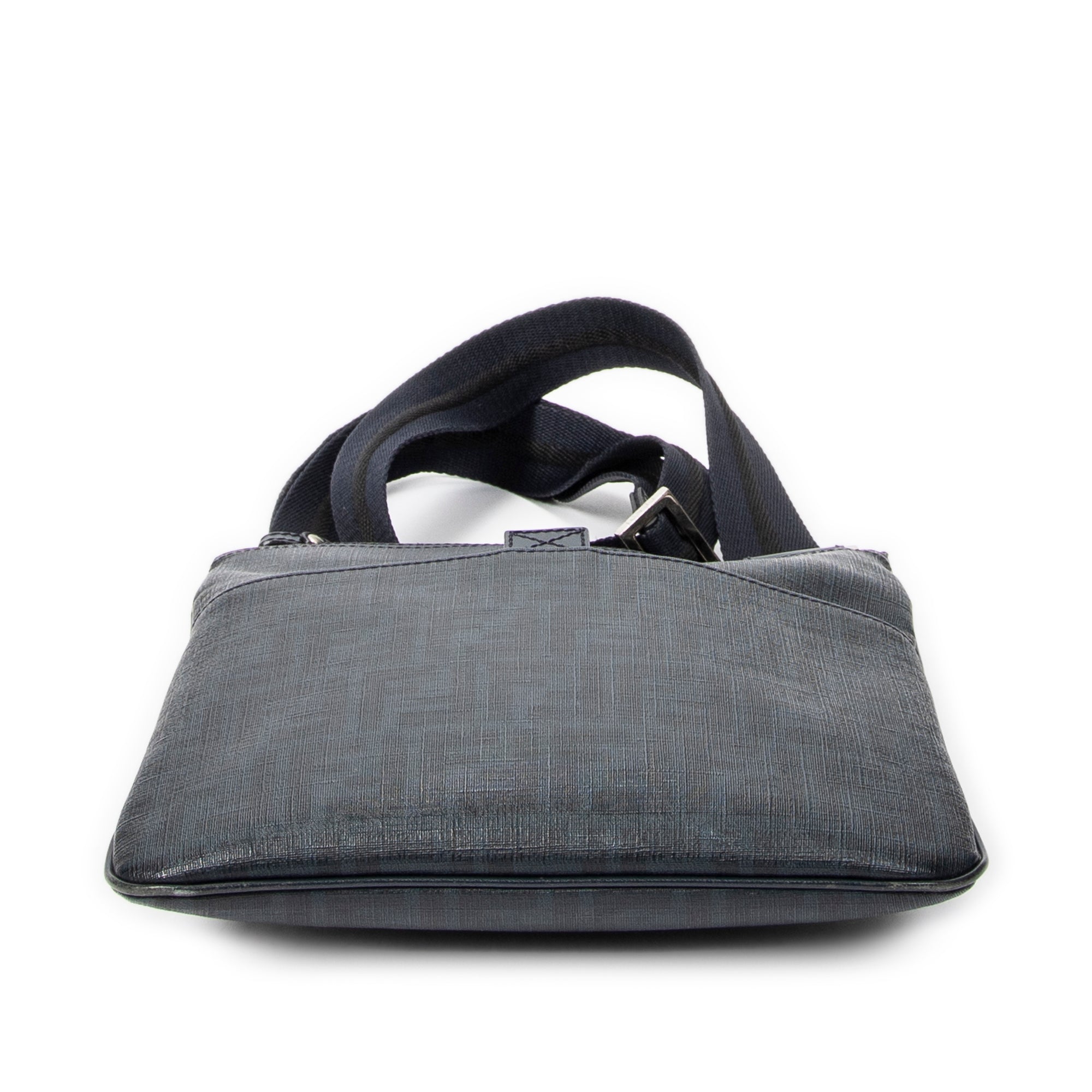 Shoulder Bag Slip Pocket Flat Messenger Navy Zucca Coated Canvas