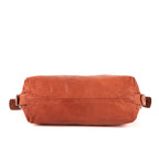 Shoulder Bag Large Bamboo Bar Boston Orange Grained Calfskin Leather