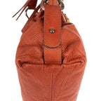 Shoulder Bag Large Bamboo Bar Boston Orange Grained Calfskin Leather