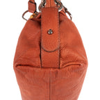 Shoulder Bag Large Bamboo Bar Boston Orange Grained Calfskin Leather