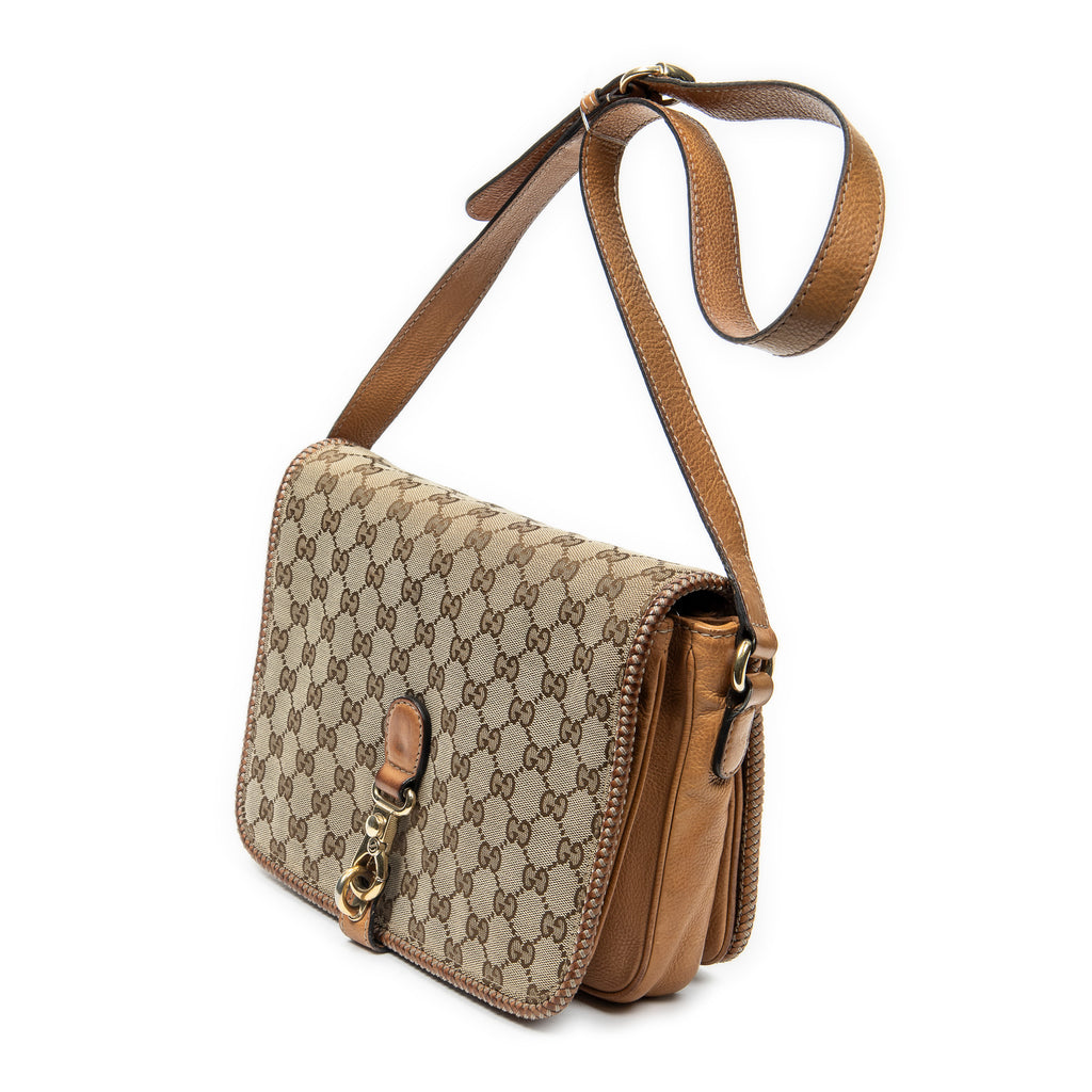 Shoulder Bag Medium Marrakech Flap Messenger Tan Monogrammed Canvas