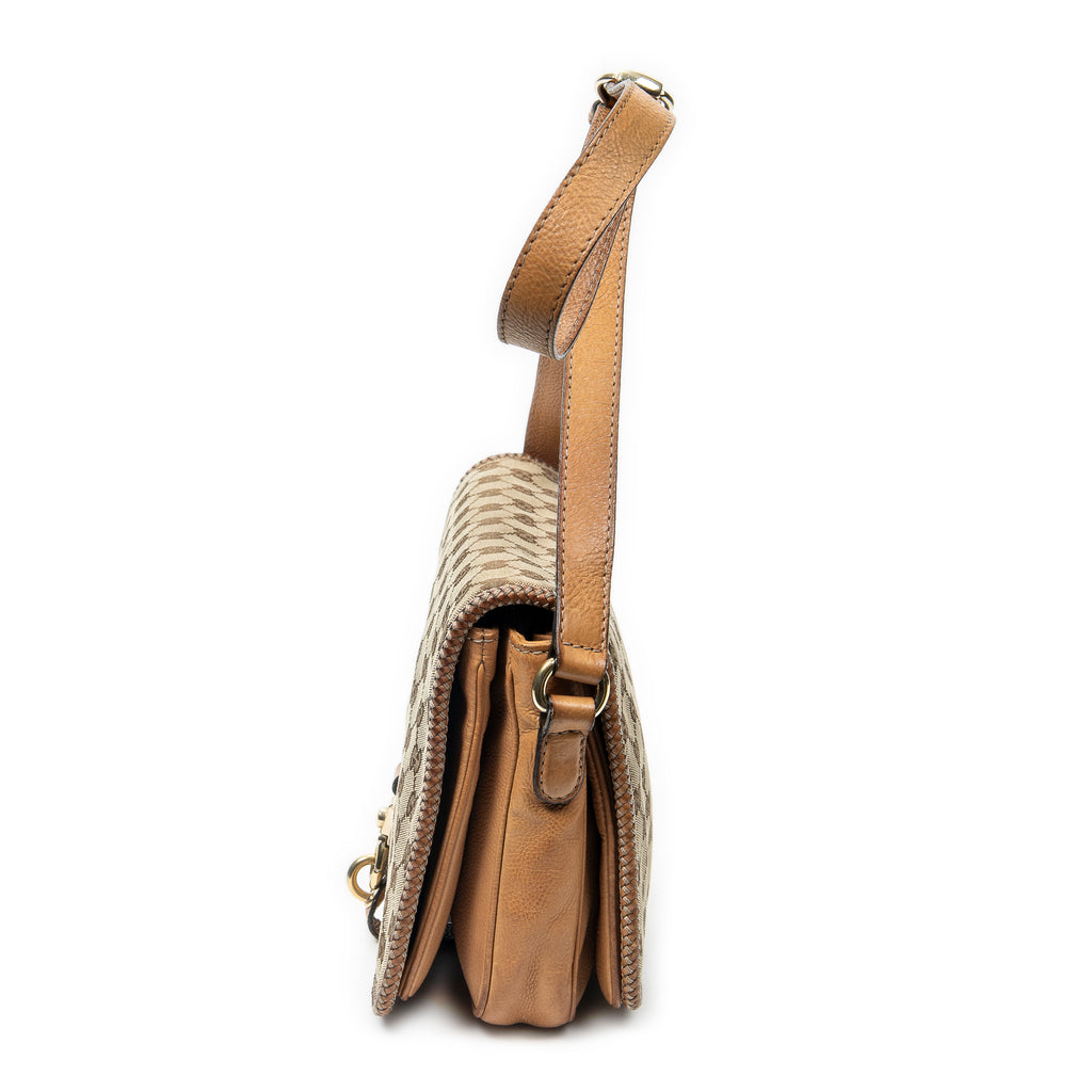 Shoulder Bag Medium Marrakech Flap Messenger Tan Monogrammed Canvas