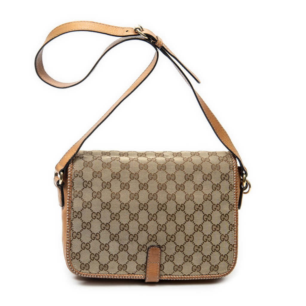 Shoulder Bag Medium Marrakech Flap Messenger Tan Monogrammed Canvas