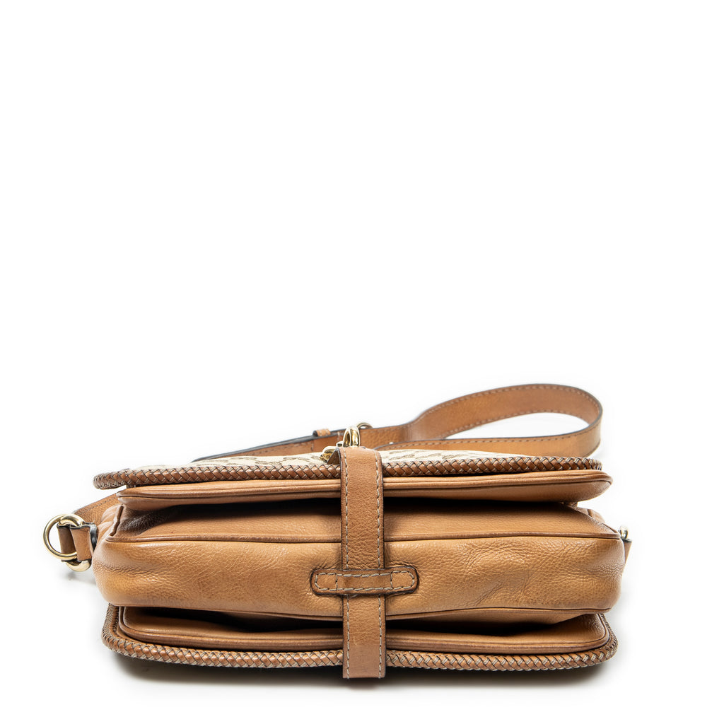Shoulder Bag Medium Marrakech Flap Messenger Tan Monogrammed Canvas