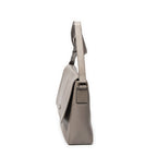 Bandolera Grande de Cuero Gris con Diamantes