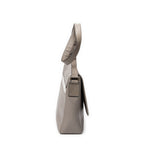 Bandolera Grande de Cuero Gris con Diamantes