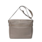 Bandolera Grande de Cuero Gris con Diamantes