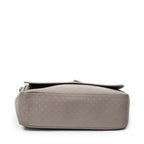 Bandolera Grande de Cuero Gris con Diamantes