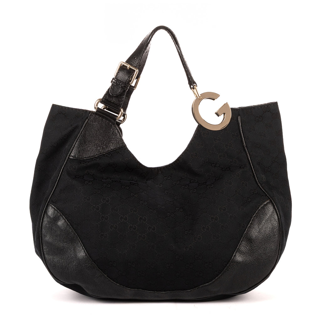 Shoulder Bag Charlotte Tote Black Monogrammed Canvas