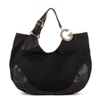 Shoulder Bag Charlotte Tote Black Monogrammed Canvas