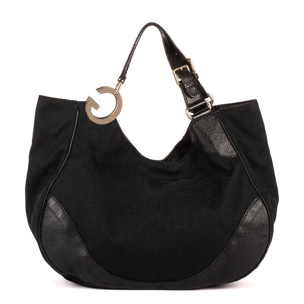 Shoulder Bag Charlotte Tote Black Monogrammed Canvas