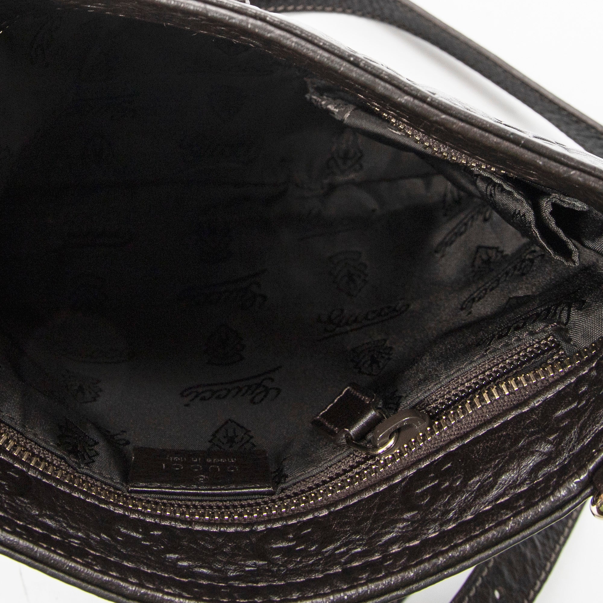 Shoulder Bag Small Flat Messenger Dark Brown Guccissima Leather