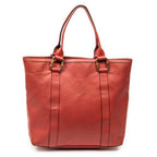 Shoulder Bag Vertical Bamboo Bar Shopper Red Grained Calfskin Leather