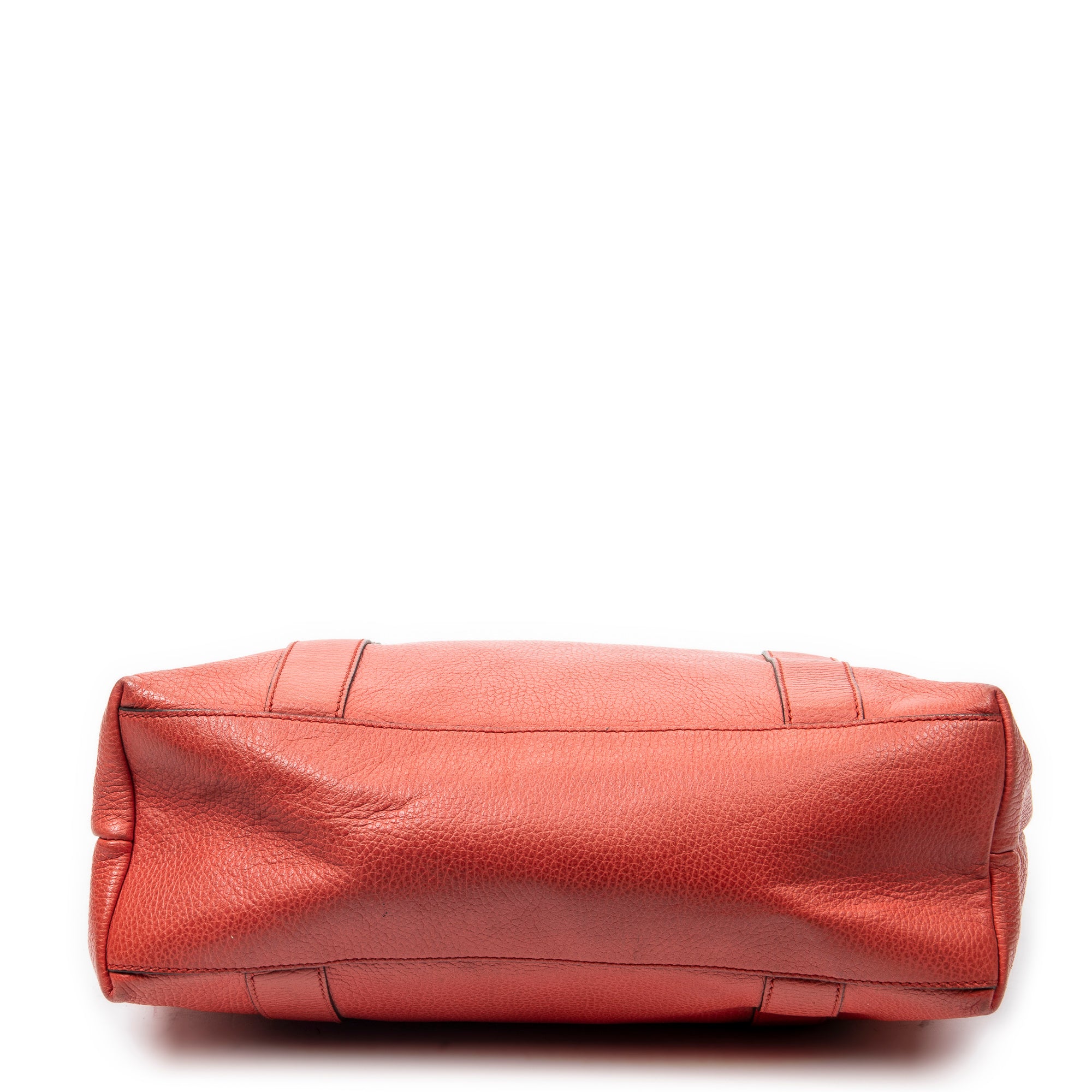 Shoulder Bag Vertical Bamboo Bar Shopper Red Grained Calfskin Leather