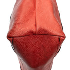 Shoulder Bag Vertical Bamboo Bar Shopper Red Grained Calfskin Leather