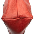 Shoulder Bag Vertical Bamboo Bar Shopper Red Grained Calfskin Leather