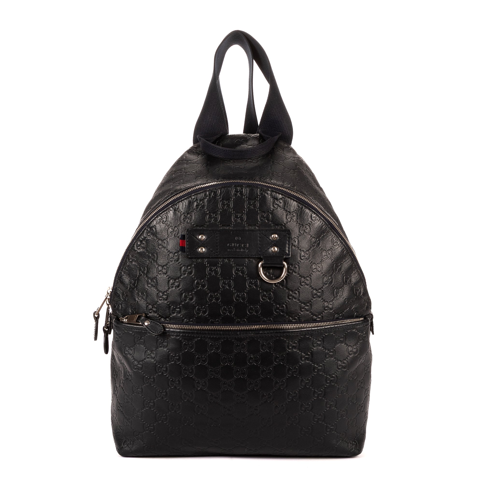 Mochila Mochila de goma de piel Guccissima azul marino
