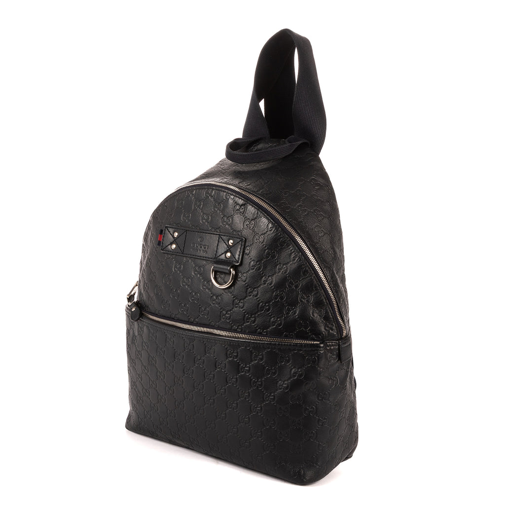 Mochila Mochila de goma de piel Guccissima azul marino