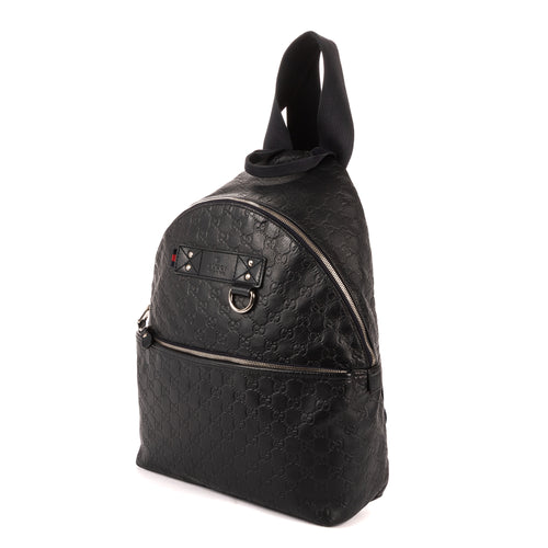 Backpack Rubber Backpack Navy Guccissima Leather