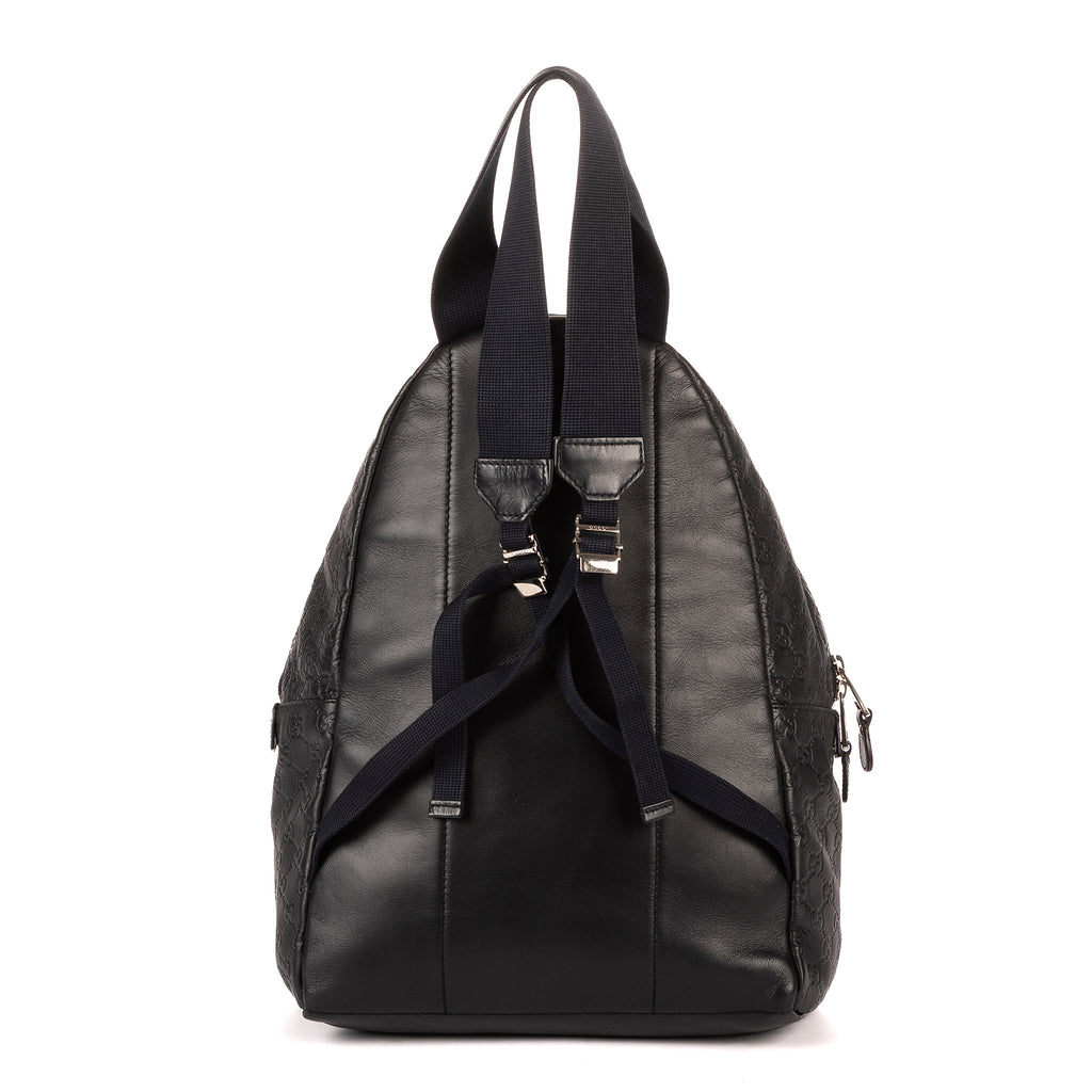 Mochila Mochila de goma de piel Guccissima azul marino