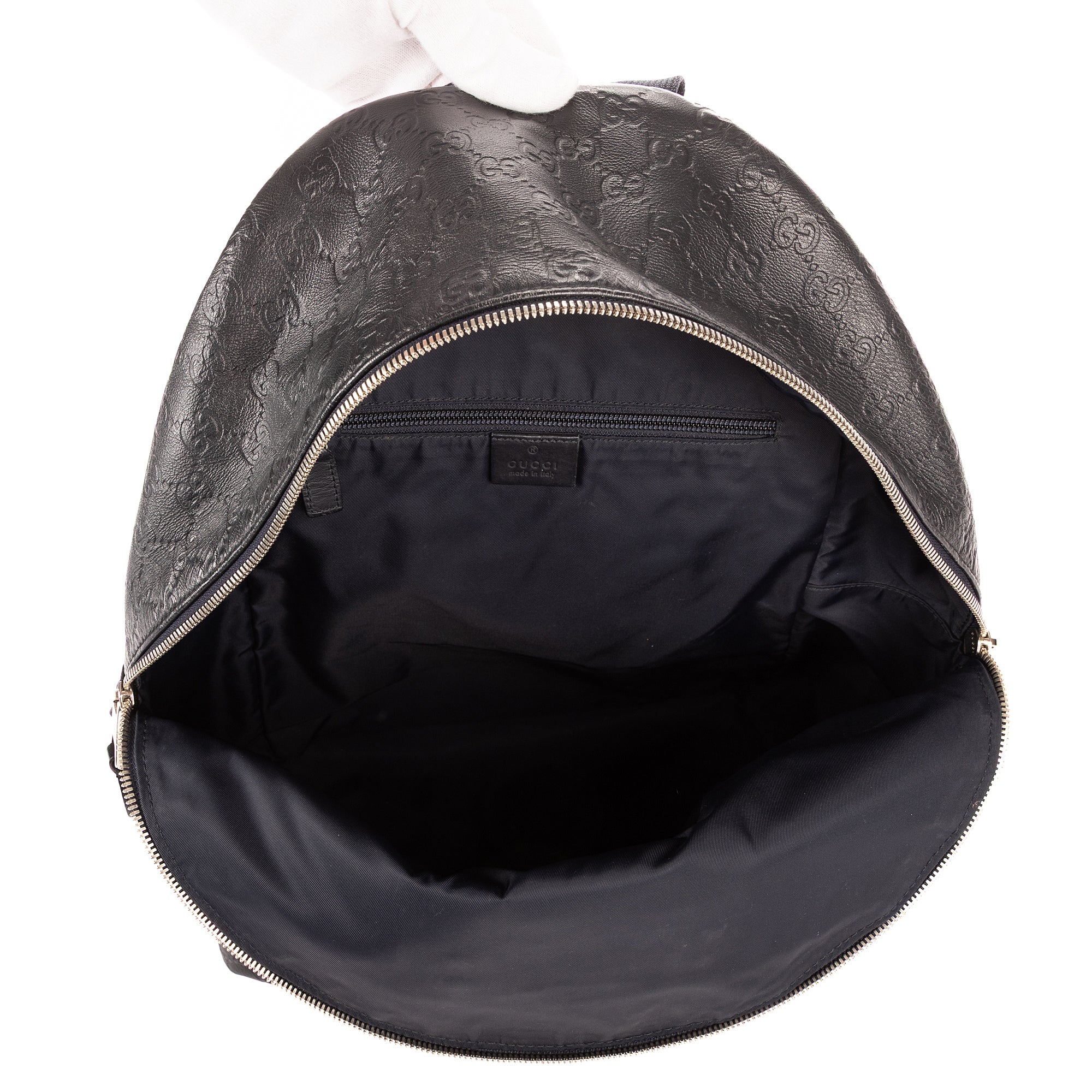 Mochila Mochila de goma de piel Guccissima azul marino