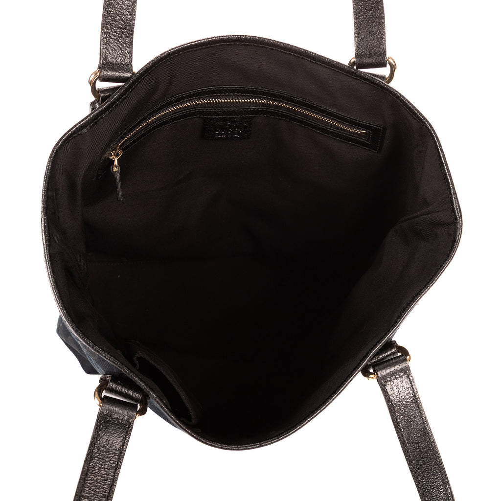 Bolso de Hombro Charmy Tote Lona Monogrammed Negra