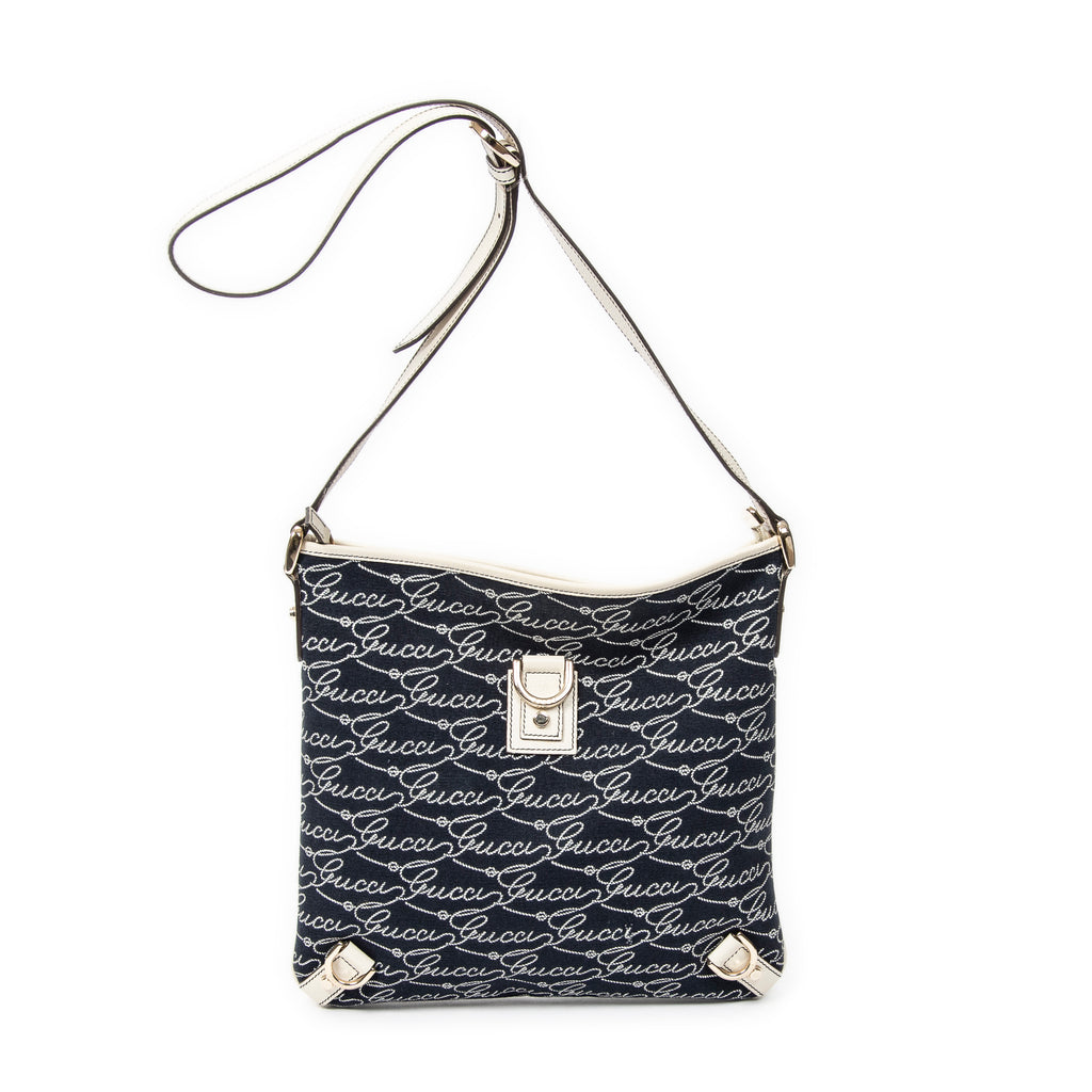 Gucci - Sac bandoulière Abbey - Bleu/Ivoire