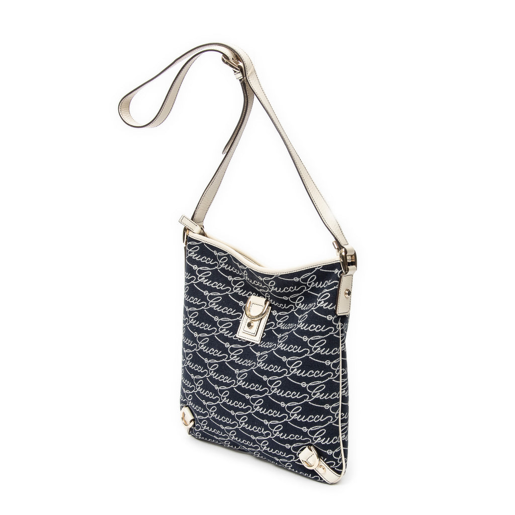 Gucci - Sac bandoulière Abbey - Bleu/Ivoire