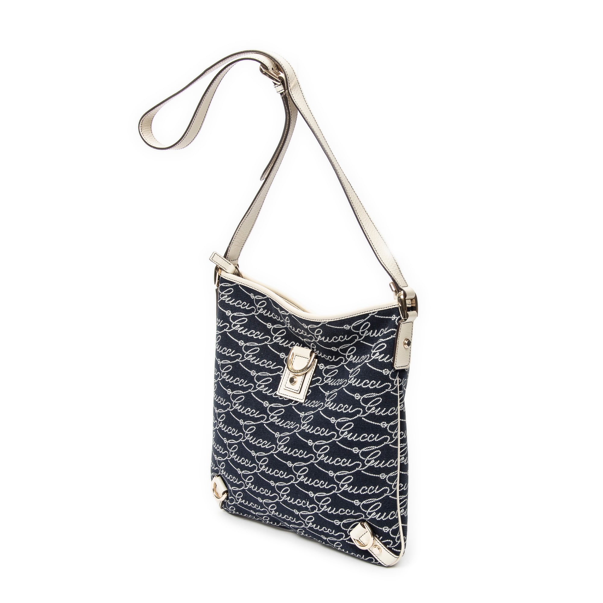 Gucci - Sac bandoulière Abbey - Bleu/Ivoire