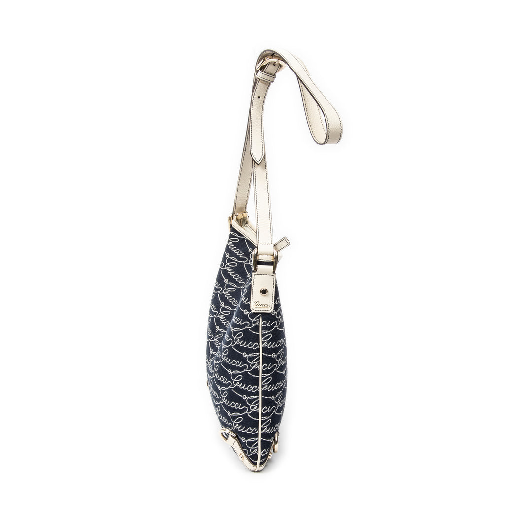 Gucci - Sac bandoulière Abbey - Bleu/Ivoire