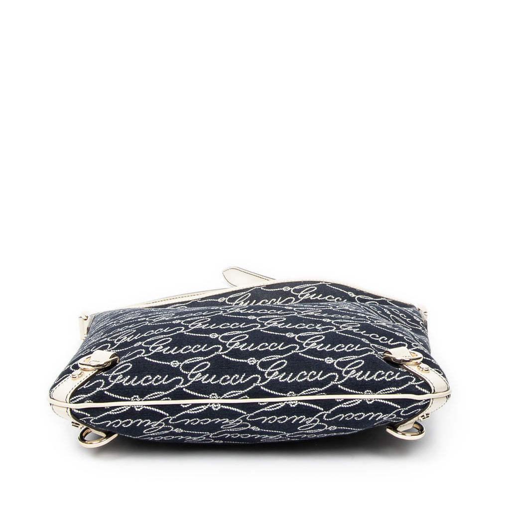 Gucci - Sac bandoulière Abbey - Bleu/Ivoire