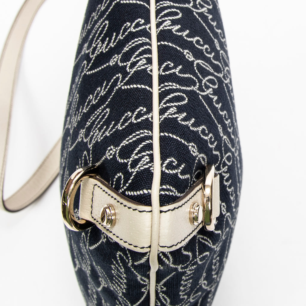 Gucci - Sac bandoulière Abbey - Bleu/Ivoire