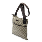 Shoulder Bag Square Flat Crossbody Beige Supreme Coated Canvas