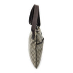 Shoulder Bag Square Flat Crossbody Beige Supreme Coated Canvas