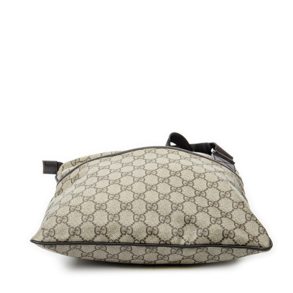 Shoulder Bag Square Flat Crossbody Beige Supreme Coated Canvas