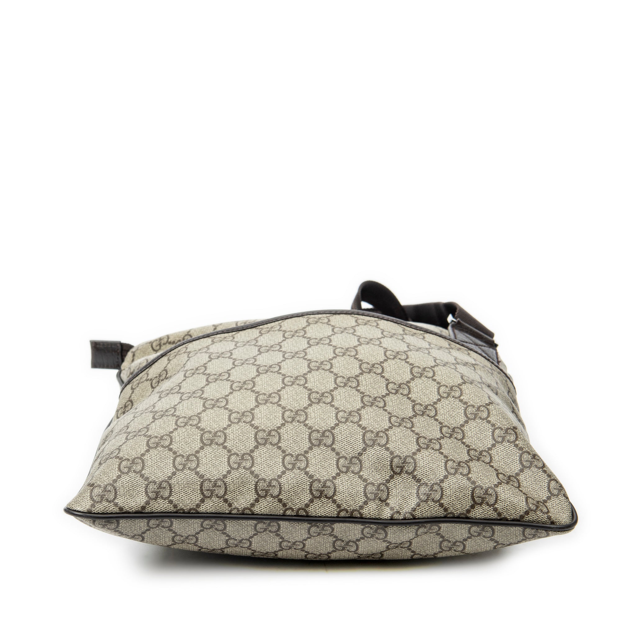 Shoulder Bag Square Flat Crossbody Beige Supreme Coated Canvas
