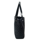 Shoulder Bag Bucket Tote Black Monogrammed Canvas