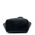 Shoulder Bag Bucket Tote Black Monogrammed Canvas