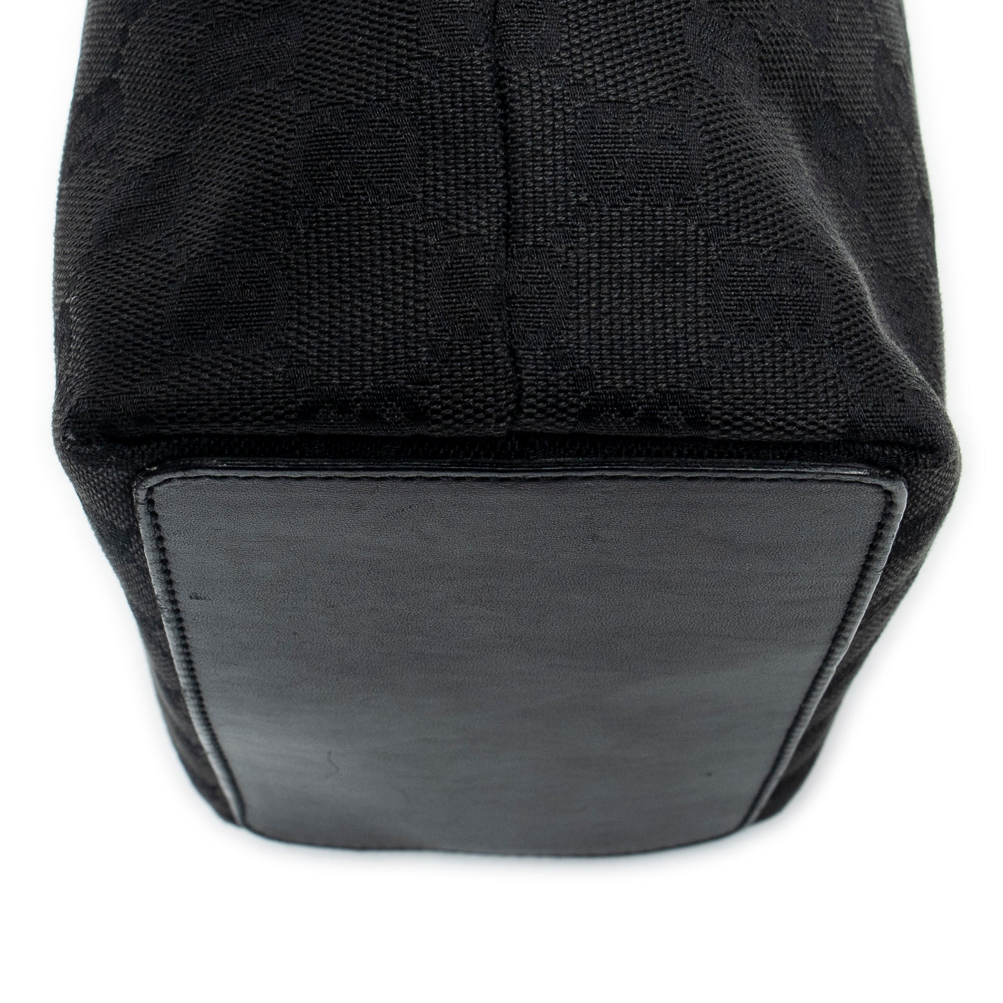 Shoulder Bag Bucket Tote Black Monogrammed Canvas