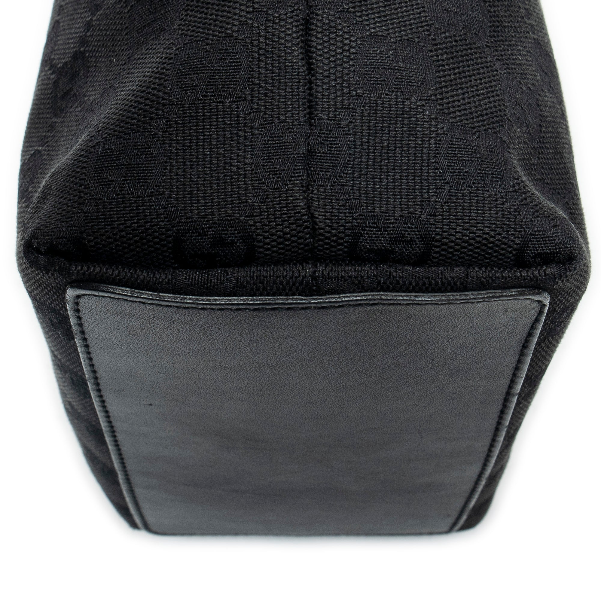 Shoulder Bag Bucket Tote Black Monogrammed Canvas